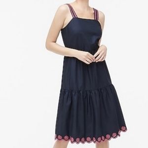 J. Crew Navy Dress with Pink Accents